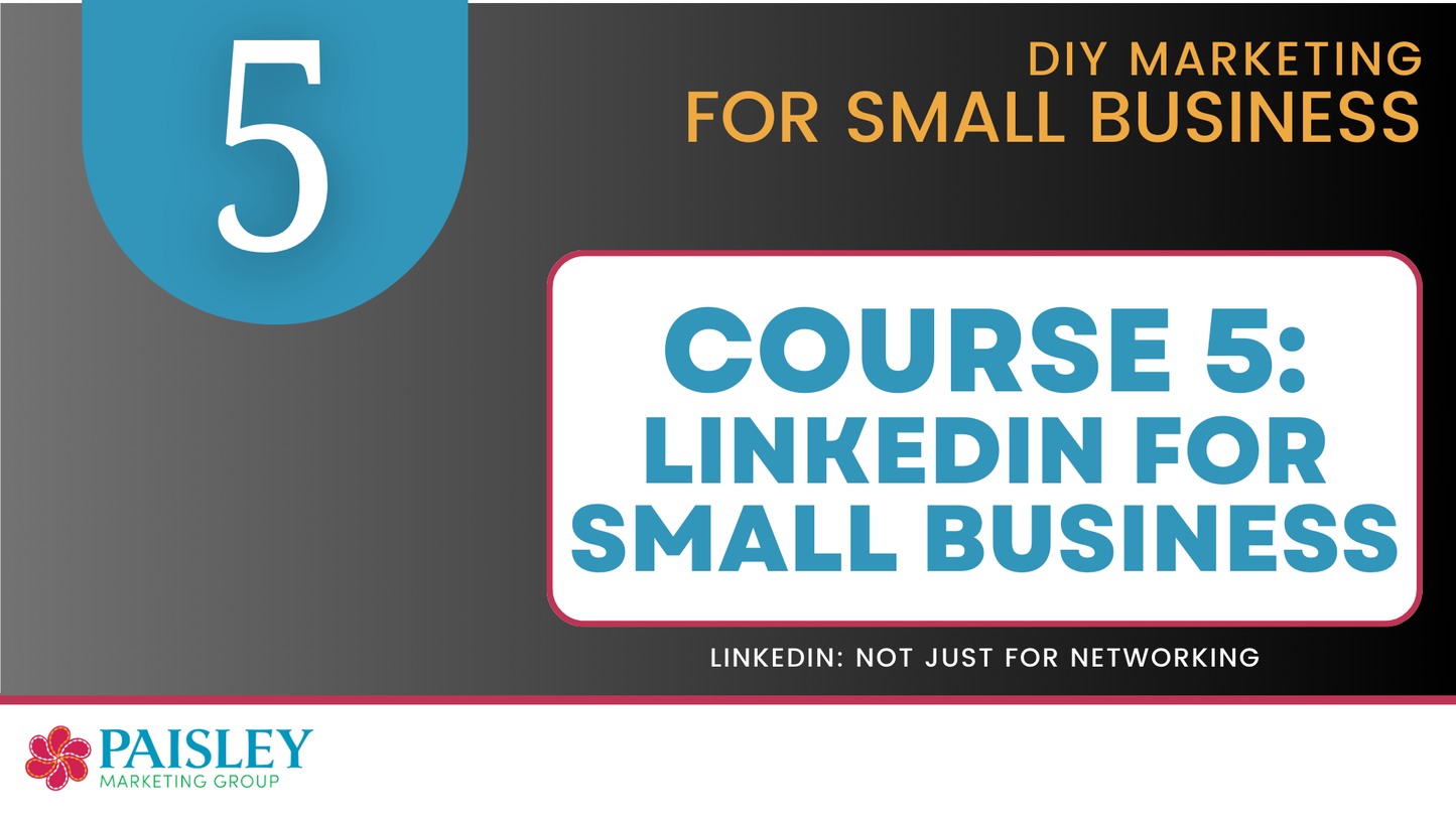 DIY Marketing Course 05 - LinkedIn Success for Small Business